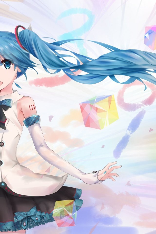 Обои мику хацунэ, happy anime girl, hatsune miku разрешение 4800x2786 Загрузить