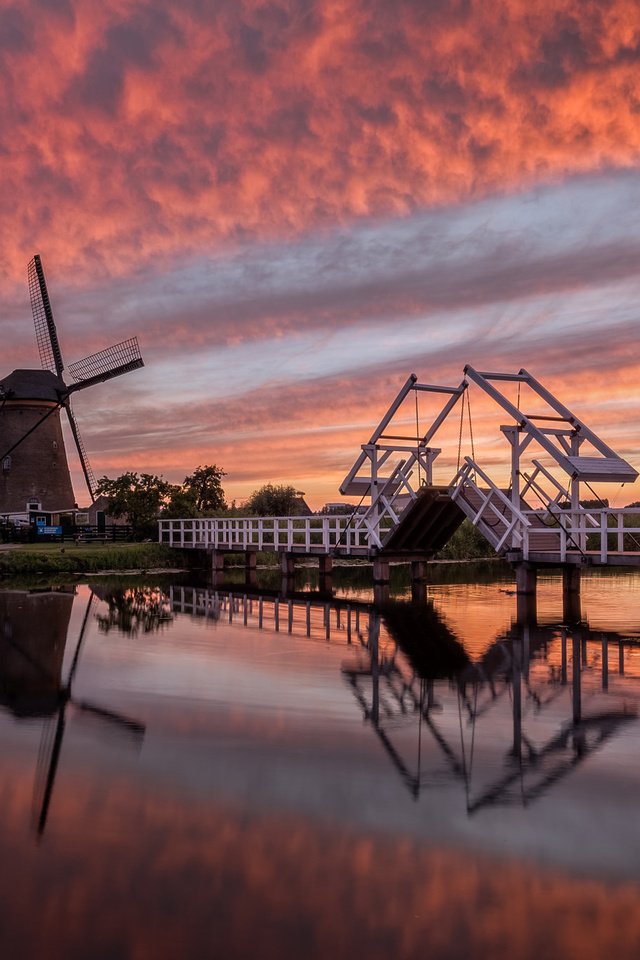 Обои вечер, мельница, нидерланды, голландия, the evening, mill, netherlands, holland разрешение 2048x1365 Загрузить