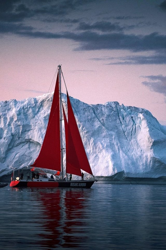 Обои море, яхта, льды, гренландия, айсберги, sea, yacht, ice, greenland, icebergs разрешение 2048x1152 Загрузить