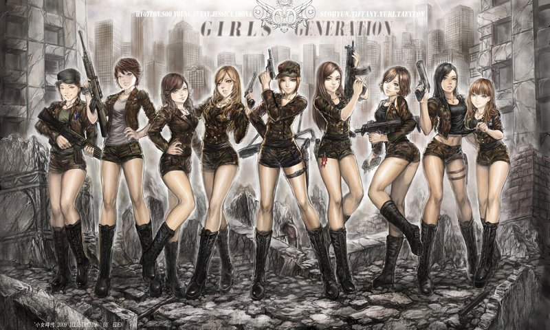 Обои оружие, girls' generation, snsd, weapons разрешение 1920x1200 Загрузить