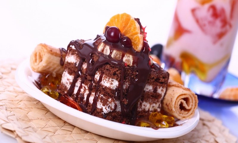 Обои еда, апельсин, шоколад, сладкое, торт, десерт, кулич, крем, food, orange, chocolate, sweet, cake, dessert, cream разрешение 1920x1200 Загрузить