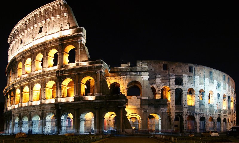 Обои ночь, италия, колизей, рим, night, italy, colosseum, rome разрешение 3216x2144 Загрузить