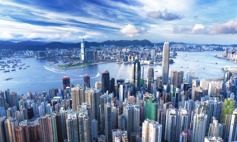 Обои небоскребы, мегаполис, гонконг, деловой центр, skyscrapers, megapolis, hong kong, business center разрешение 2560x1600 Загрузить