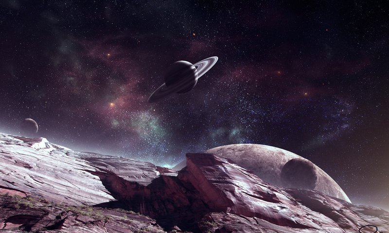 Обои космос, звезды, планета, туманность, space, stars, planet, nebula разрешение 2560x1600 Загрузить