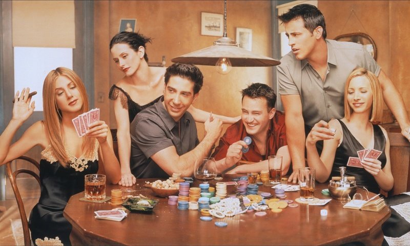 Обои покер, стол, актеры, друзья, сериал, «друзья», poker, table, actors, friends, the series, "friends" разрешение 1920x1080 Загрузить