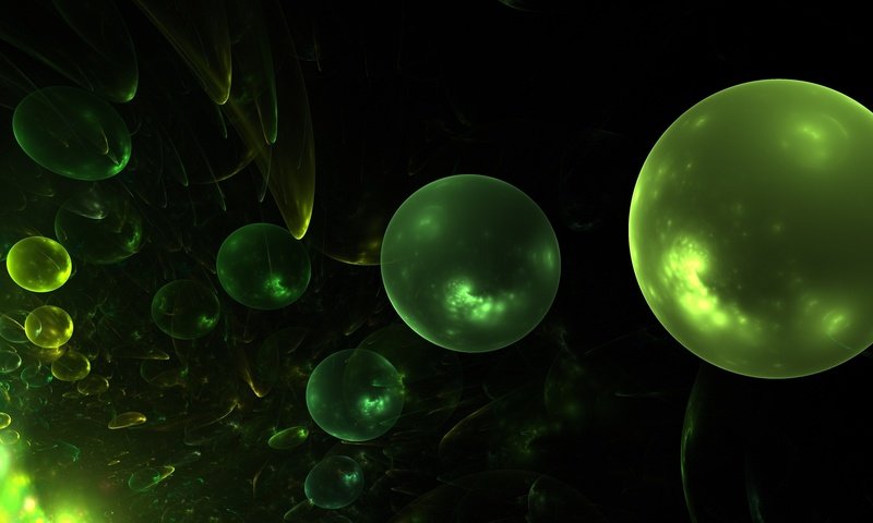 Обои шары, абстракция, шарики, зеленое 3d, balls, abstraction, green 3d разрешение 1920x1080 Загрузить