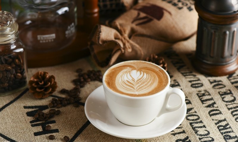 Обои узор, зерна, кофе, чашка, шишка, капучино, пенка, pattern, grain, coffee, cup, bump, cappuccino, foam разрешение 2048x1314 Загрузить
