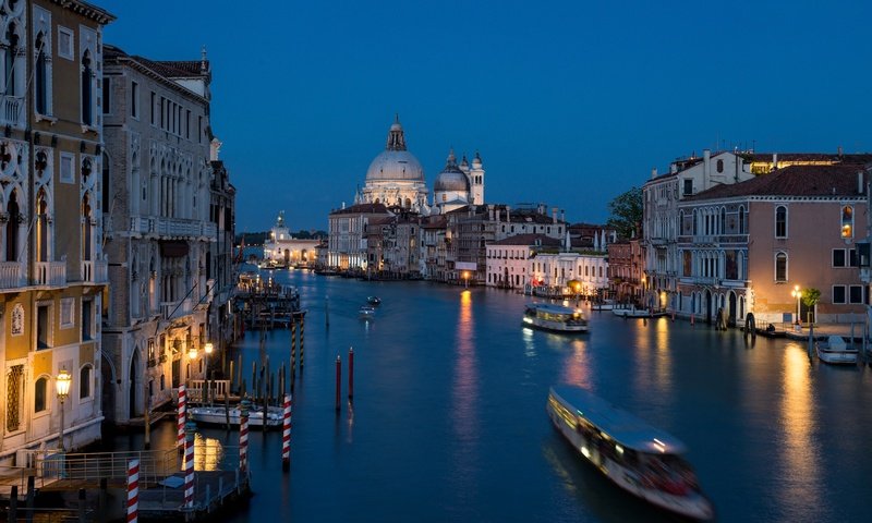 Обои ночь, огни, собор, венеция, канал, италия, night, lights, cathedral, venice, channel, italy разрешение 1920x1180 Загрузить