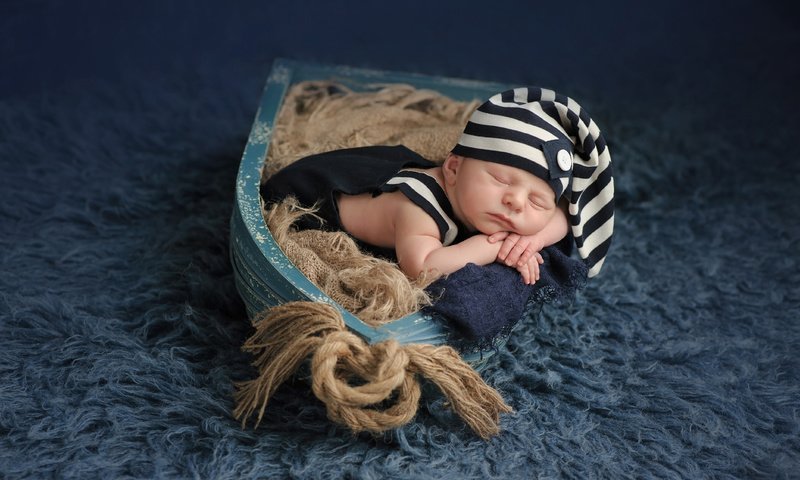 Обои сон, лодка, ребенок, малыш, веревка, ковер, младенец, шапочка, колпачок, sleep, boat, child, baby, rope, carpet, cap разрешение 4256x2832 Загрузить