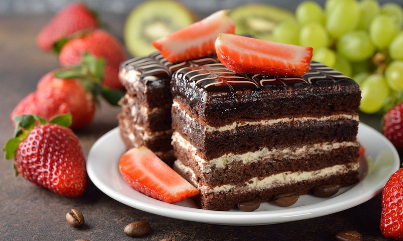 Обои клубника, ягоды, десерт, пирожное, strawberry, berries, dessert, cake разрешение 6016x4016 Загрузить
