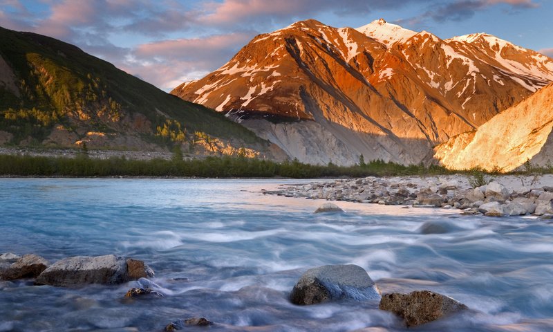 Обои река, горы, камни, river, mountains, stones разрешение 1920x1080 Загрузить