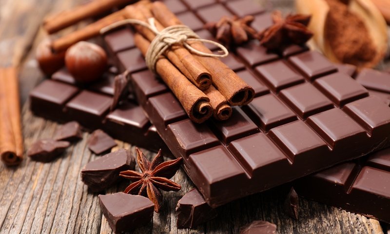 Обои корица, сладости, шоколад, 1, фундук, анис, cinnamon, sweets, chocolate, hazelnuts, anis разрешение 1920x1200 Загрузить