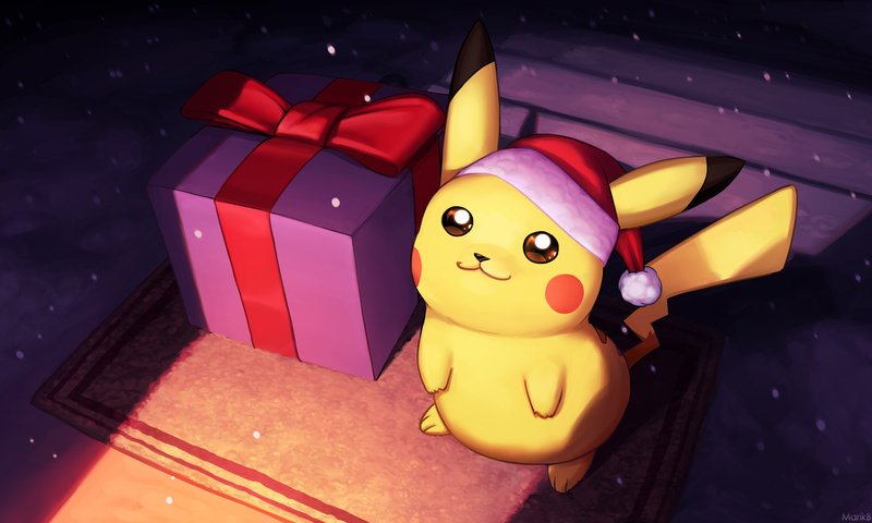 Обои новый год, подарки, покемон, пикачу, new year, gifts, pokemon, pikachu разрешение 2400x1350 Загрузить