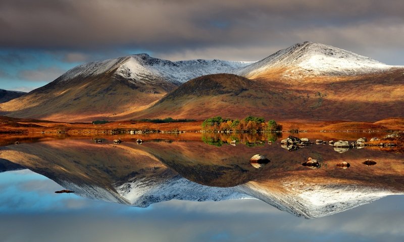 Обои озеро, горы, природа, отражение, шотландия, lake, mountains, nature, reflection, scotland разрешение 3840x2160 Загрузить