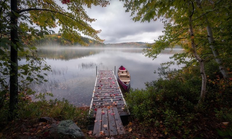 Обои озеро, мост, лодка, lake, bridge, boat разрешение 2048x1300 Загрузить