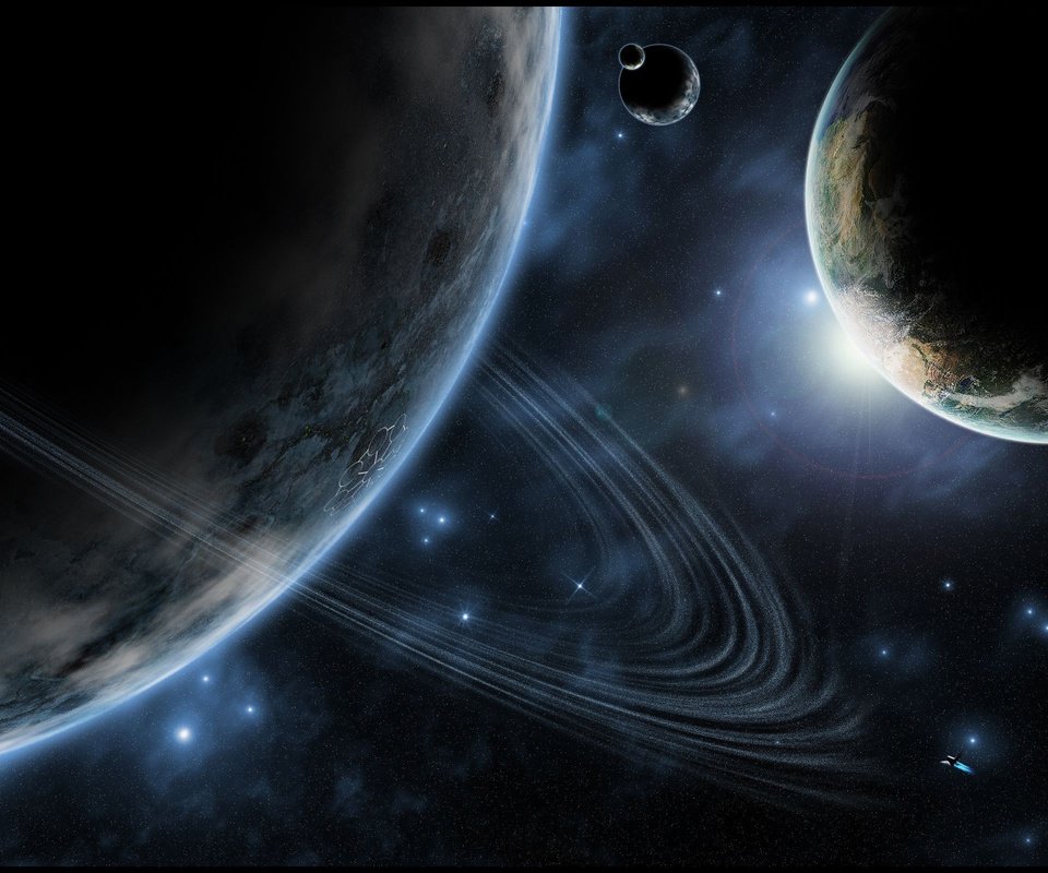 Обои звезды, планеты, кольцо, stars, planet, ring разрешение 2560x1600 Загрузить