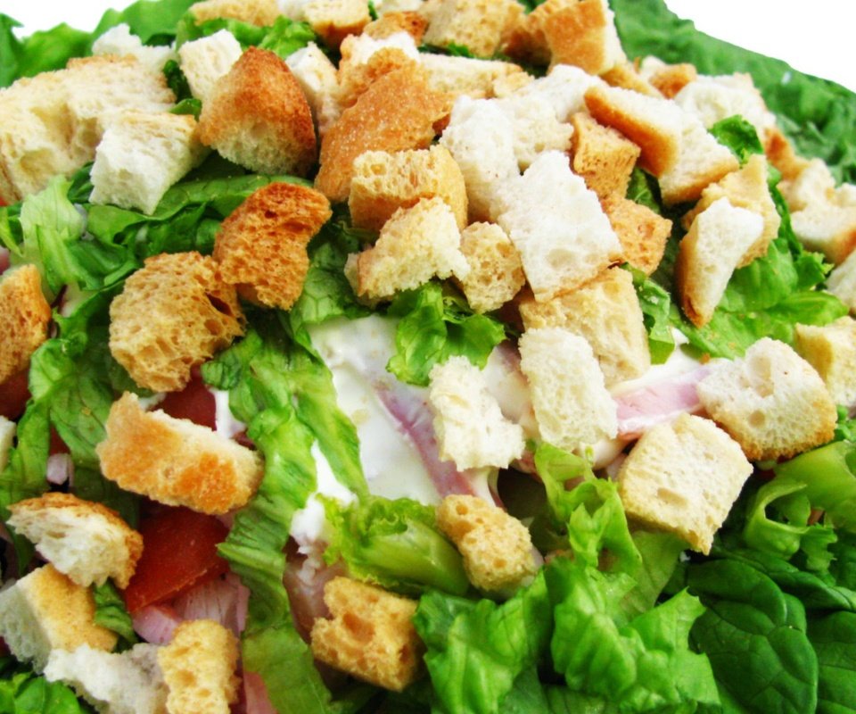 Обои зелень, салат, цезарь, сухарики, greens, salad, caesar, crackers разрешение 1920x1200 Загрузить