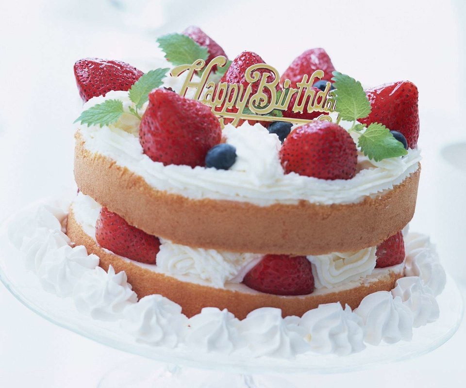 Обои клубника, торт, strawberry, cake разрешение 1920x1200 Загрузить