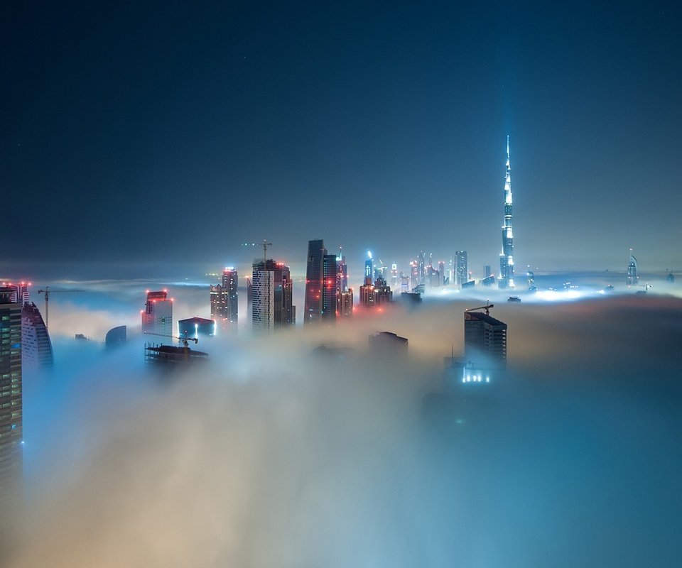 Обои туман, город, fog, the city разрешение 1920x1080 Загрузить