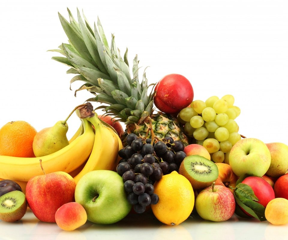 Обои фрукты, апельсины, ягоды, бананы, лимоны, цитрусы, fruit, oranges, berries, bananas, lemons, citrus разрешение 1920x1200 Загрузить