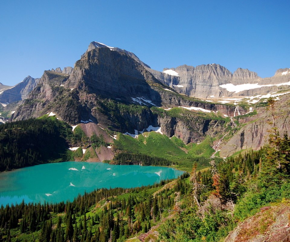 Обои озеро, горы, природа, пейзаж, вид, lake, mountains, nature, landscape, view разрешение 2560x1600 Загрузить