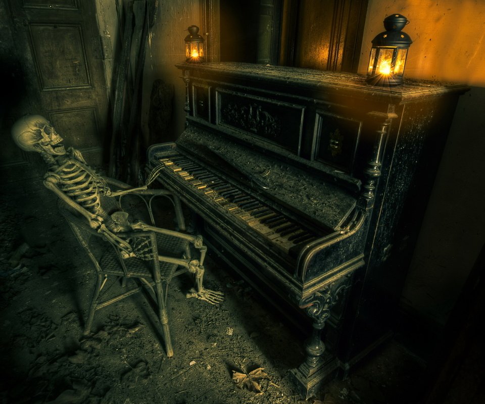 Обои музыка, пианино, скелет, music, piano, skeleton разрешение 2560x1707 Загрузить