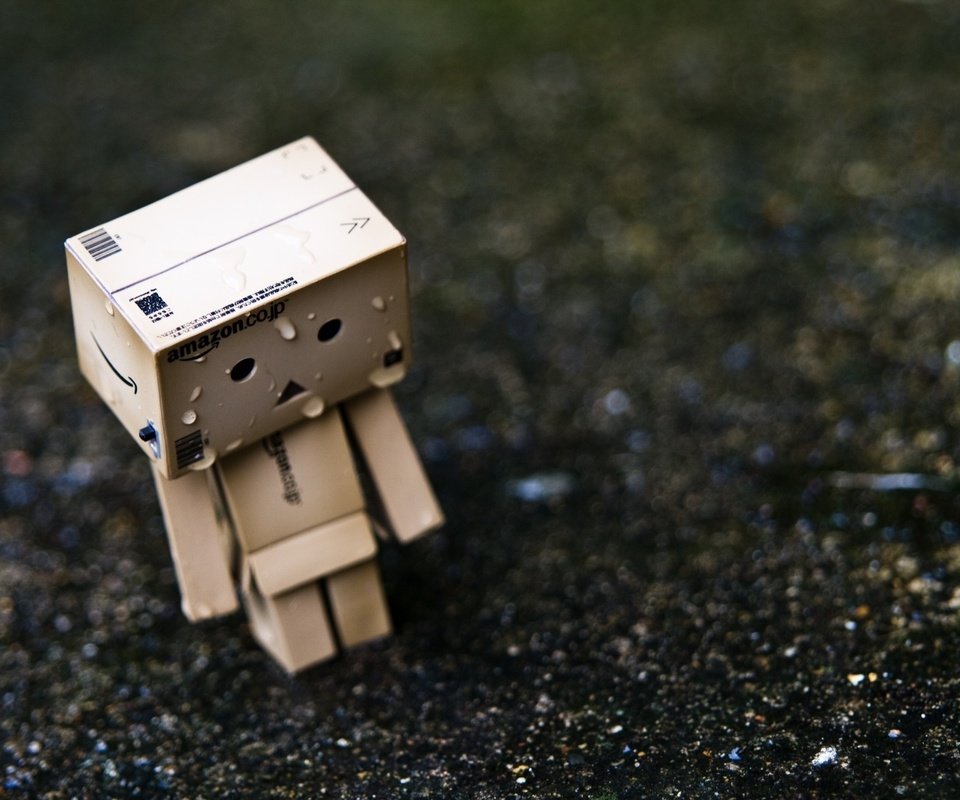 Обои одиночество, дождь, данбо, картонный человечек, картонный робот, craig dennis, loneliness, rain, danbo, cardboard man, cardboard robot разрешение 1920x1280 Загрузить
