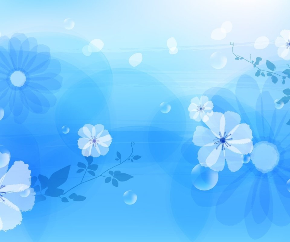Обои цветы, рисунок, абстракция, фон, синий, синяя, flowers, figure, abstraction, background, blue разрешение 1920x1200 Загрузить