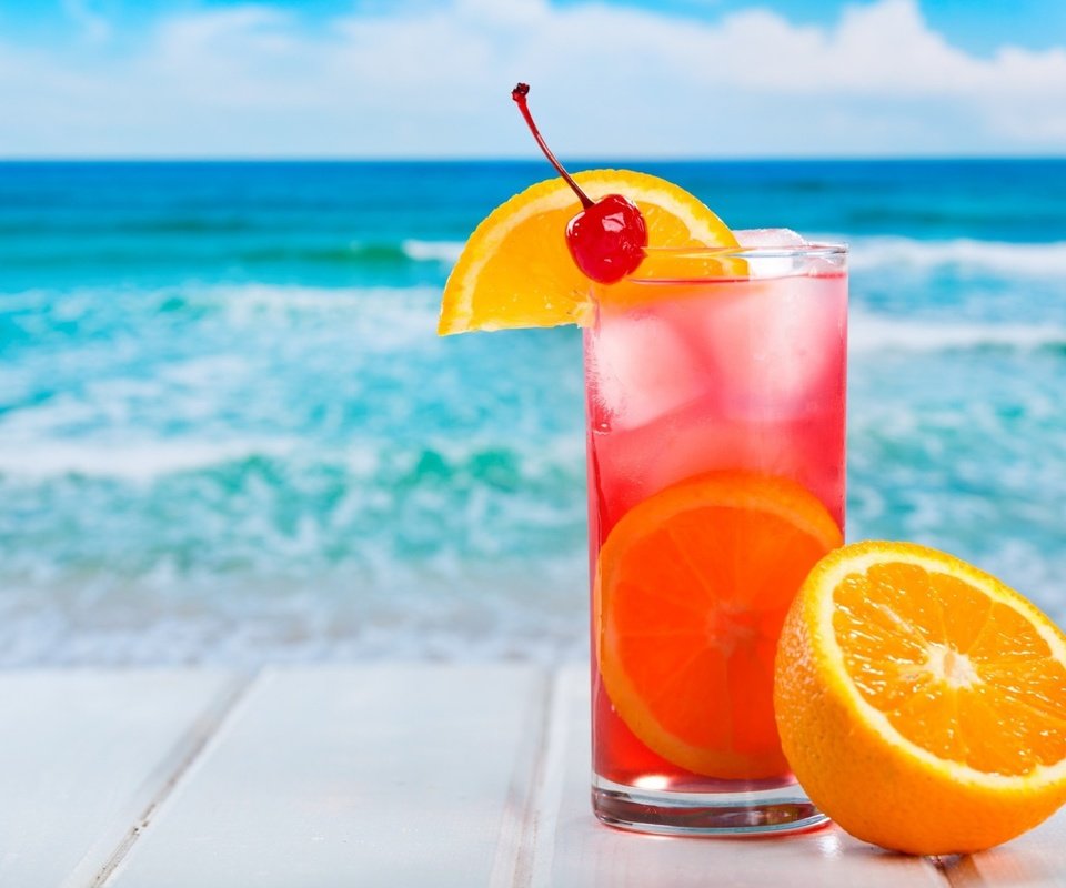Обои напиток, море, лёд, апельсин, коктейль, цитрус, вишенка, drink, sea, ice, orange, cocktail, citrus, cherry разрешение 1920x1312 Загрузить