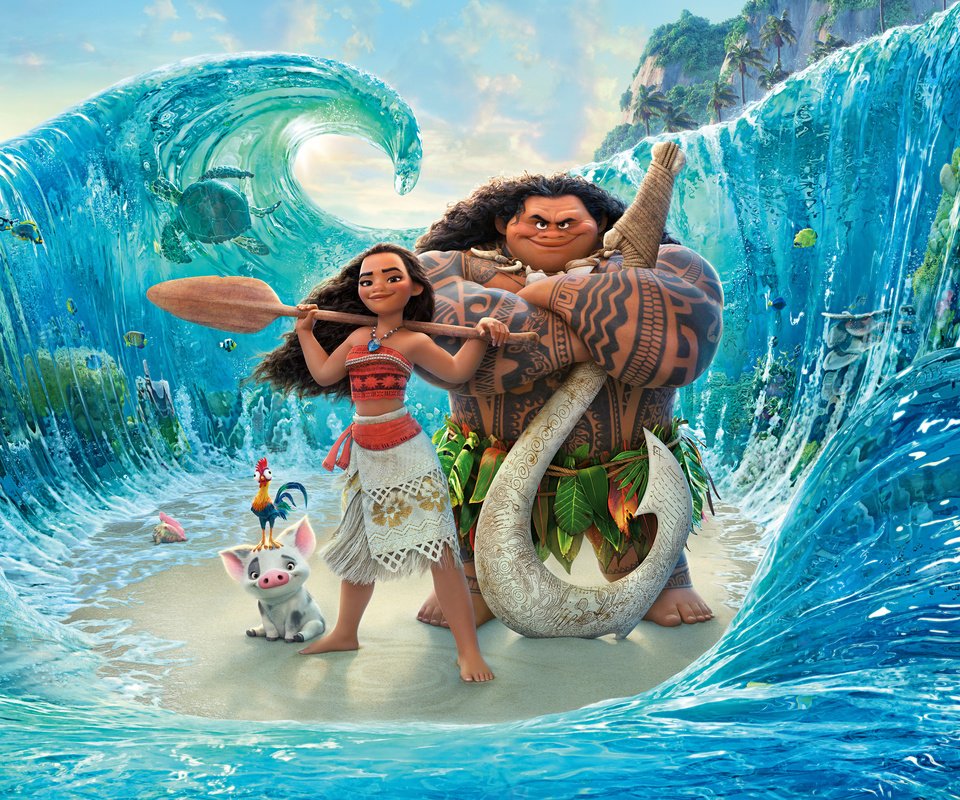 Обои дисней, моана, мауи, пуа, disney, moana, maui, pua разрешение 3840x2400 Загрузить