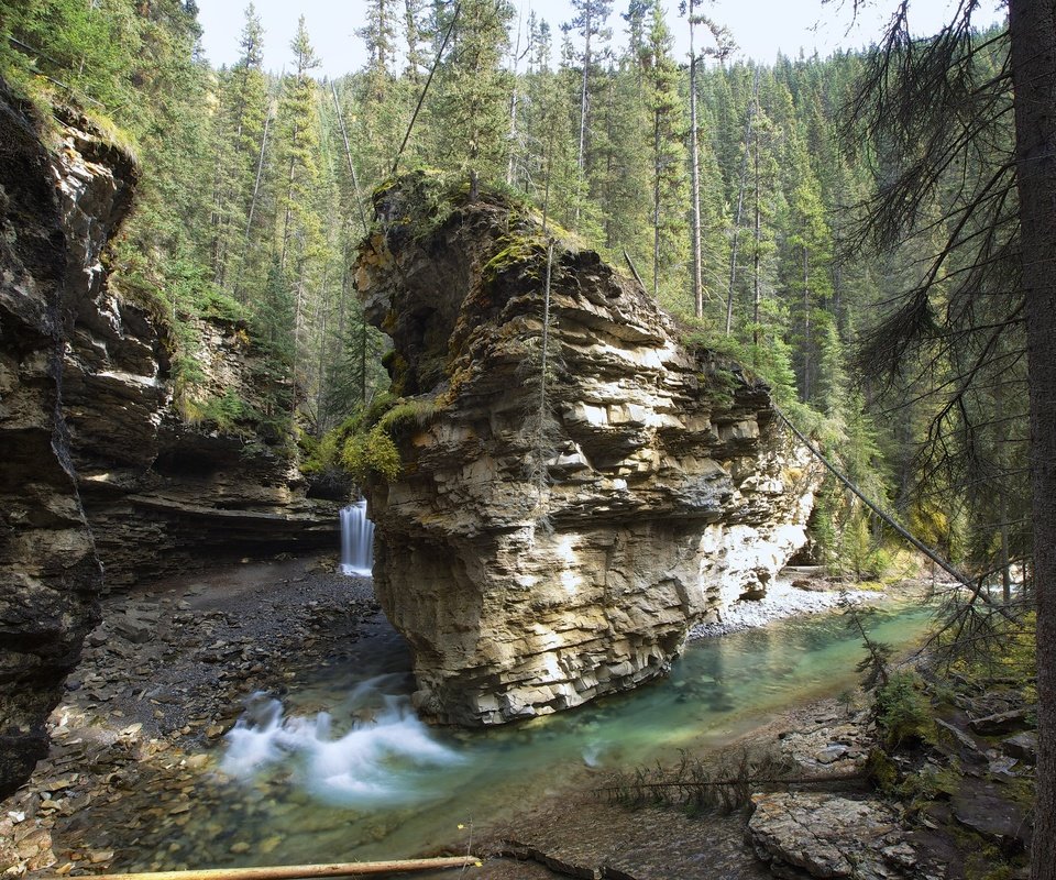 Обои река, скалы, пейзаж, водопад, каньон, канада, river, rocks, landscape, waterfall, canyon, canada разрешение 2048x1365 Загрузить