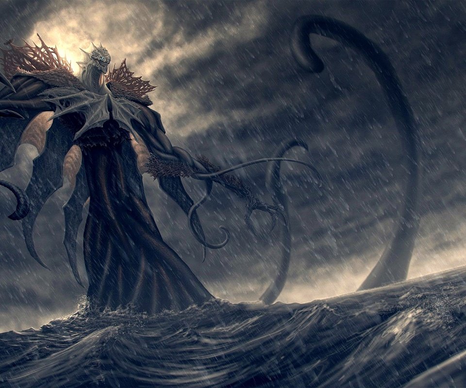 Обои монстр, готика, мистика, чудовище, гидра, monster, gothic, mystic, hydra разрешение 1920x1200 Загрузить