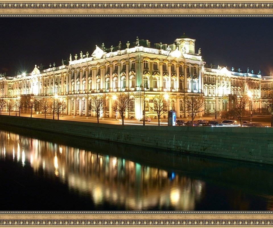 Обои ночь, питер, зимний дворец, петербург, night, peter, the winter palace, petersburg разрешение 1920x1080 Загрузить