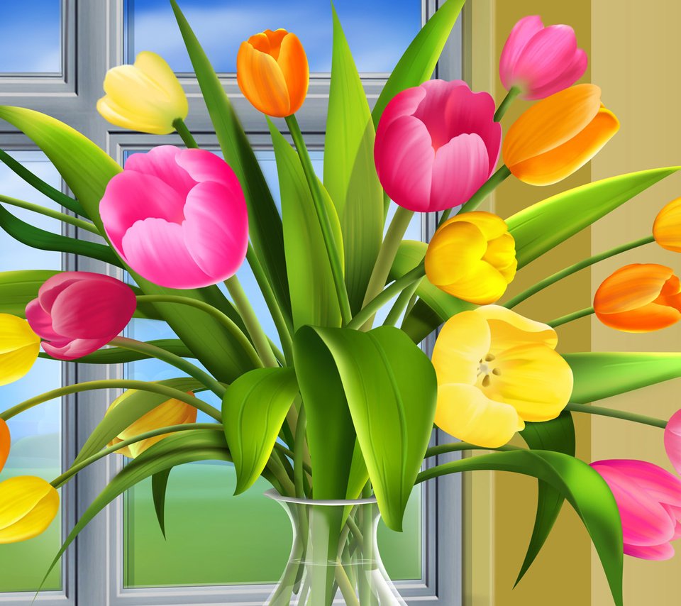 Обои букет, тюльпаны, bouquet, tulips разрешение 1920x1200 Загрузить