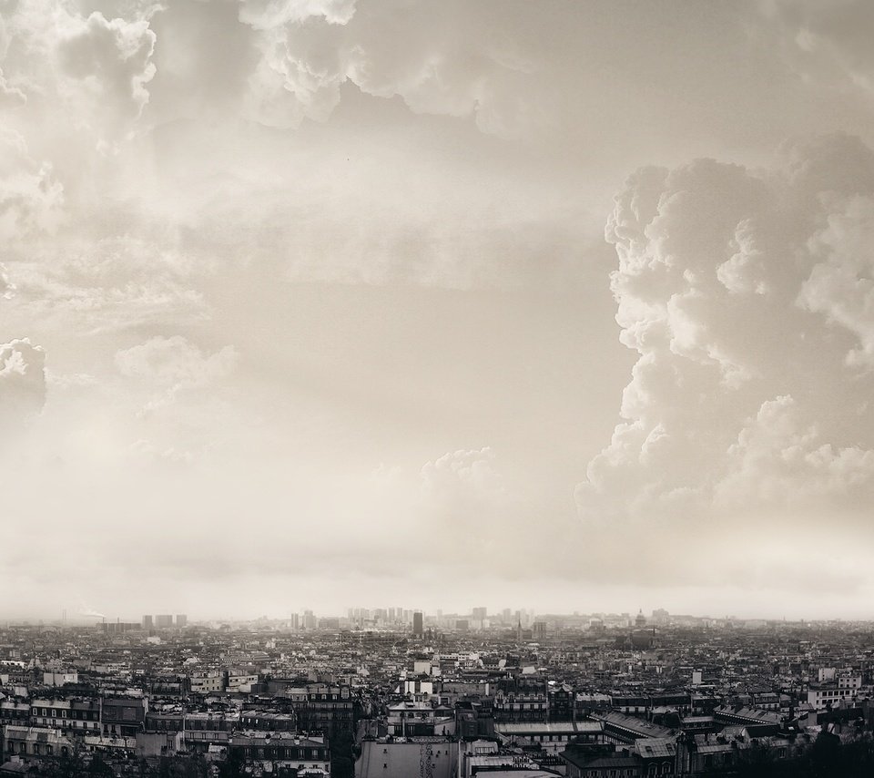 Обои облака, город, париж, clouds, the city, paris разрешение 1920x1200 Загрузить