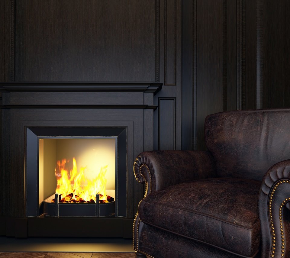 Обои стиль, камин, диван, комфорт, дымоход, в стиле, style, fireplace, sofa, comfort разрешение 2880x2160 Загрузить