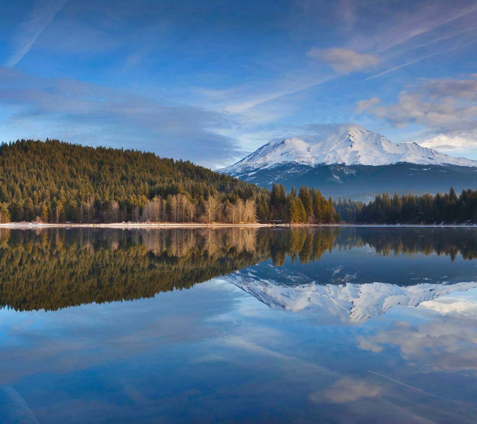 Обои отражение, сша, калифорния, озеро сиския, гора шаста, reflection, usa, ca, lake siskiyou, mount shasta разрешение 1920x1080 Загрузить