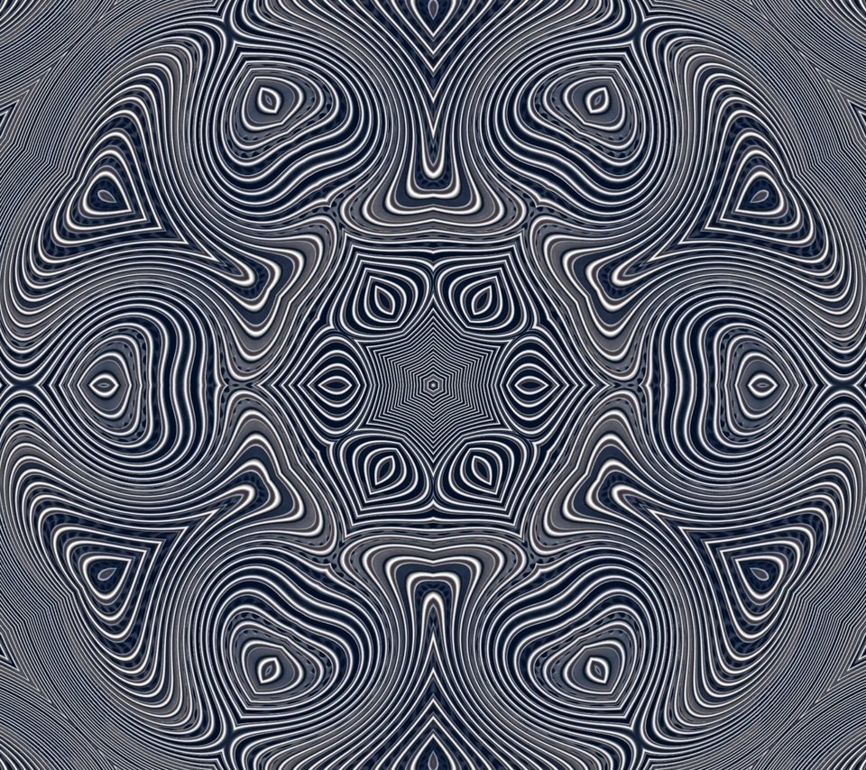 Обои абстракция, чёрно-белое, геометрия, иллюзия, калейдоскоп, abstraction, black and white, geometry, illusion, kaleidoscope разрешение 1920x1920 Загрузить