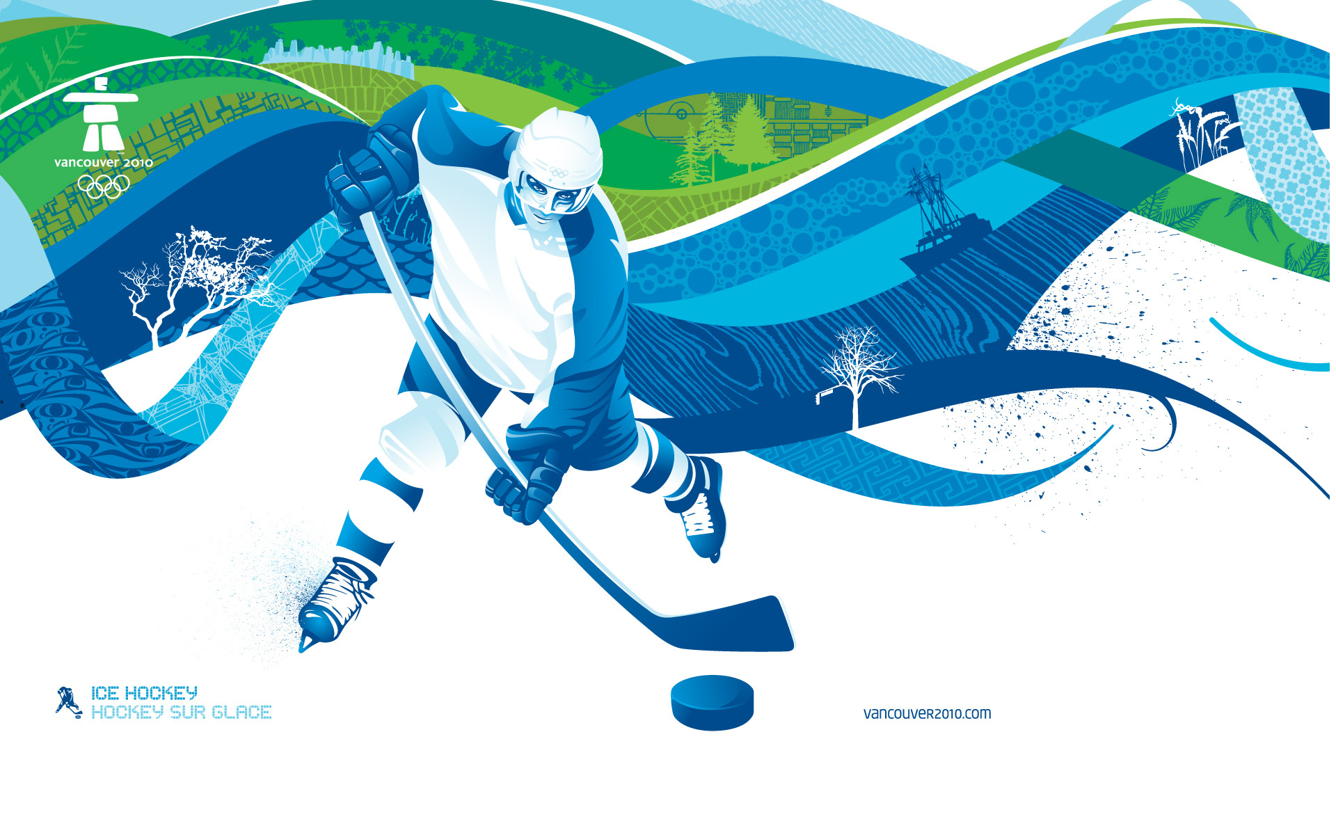 Обои хоккей, ванкувер, олимпиада 2010, hockey, vancouver, olympics 2010 разрешение 1920x1200 Загрузить