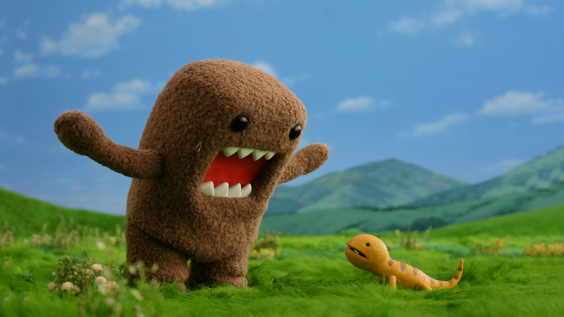 Обои трава, ящерик, домо-кун, grass, americ, domo-kun разрешение 1920x1080 Загрузить