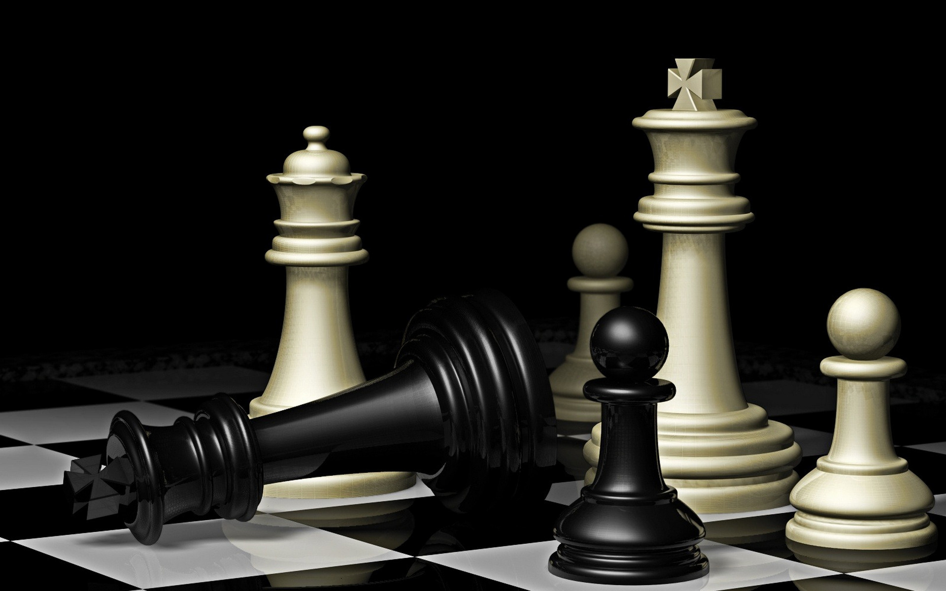 Обои шахматы, чёрно-белые, пешки, chess, black and white, pawns разрешение 1920x1200 Загрузить