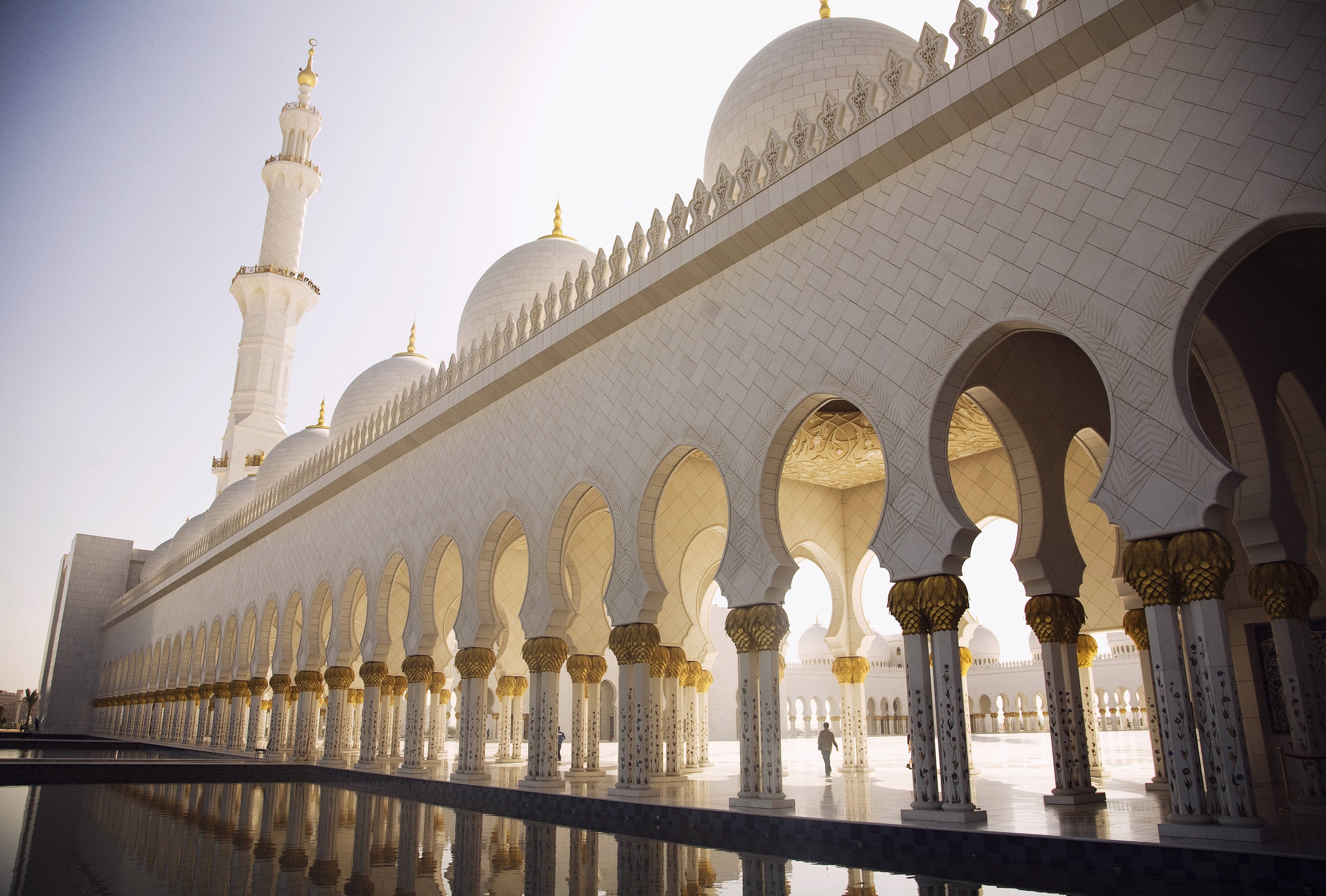 Обои абу-даби, мечеть шейха зайда, abu dhabi, the sheikh zayed grand mosque разрешение 3700x2500 Загрузить