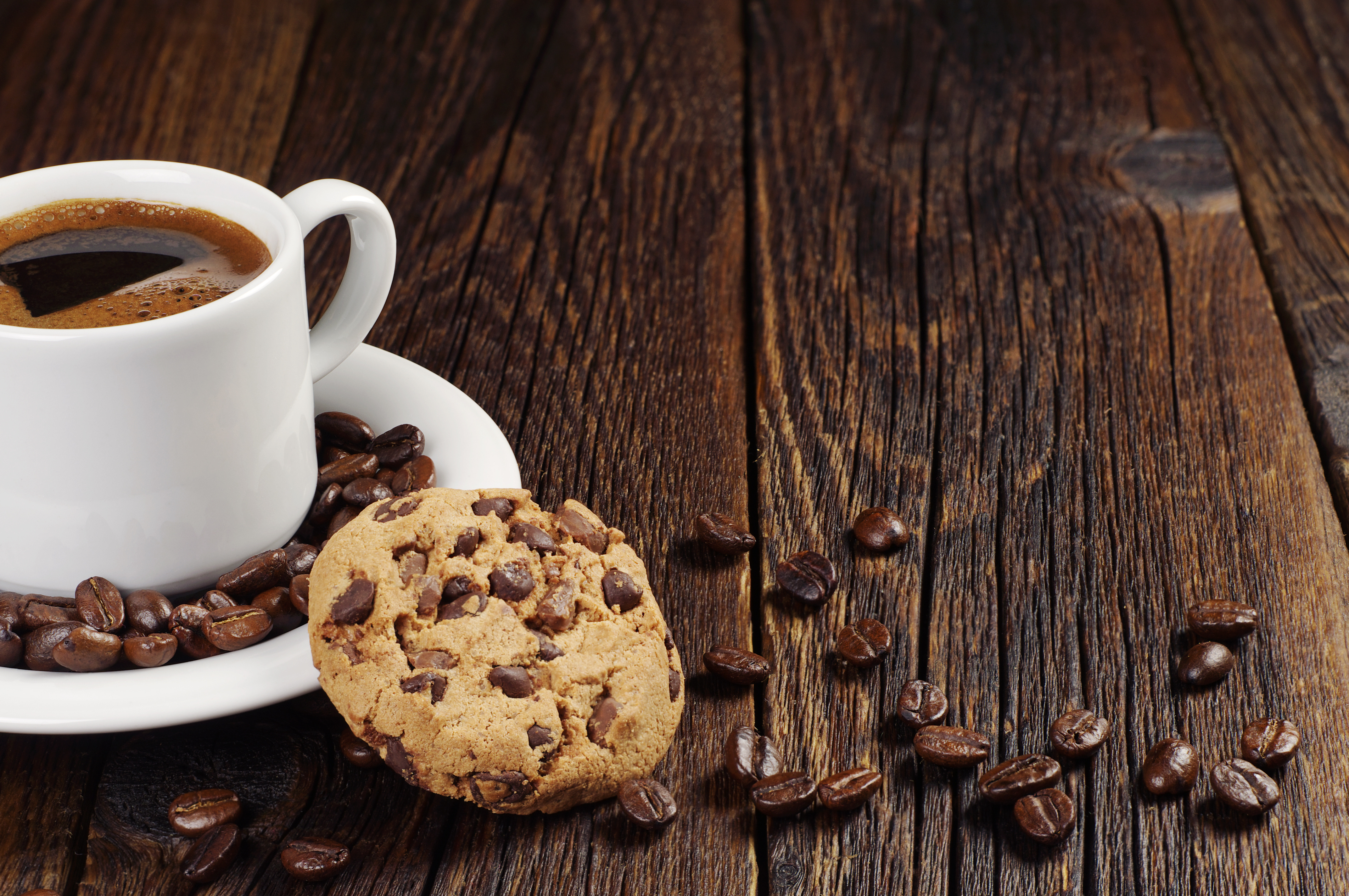 Обои кофе, шоколад, печенье, печенька, в шоколаде, coffee, chocolate, cookies, cookie разрешение 4288x2848 Загрузить