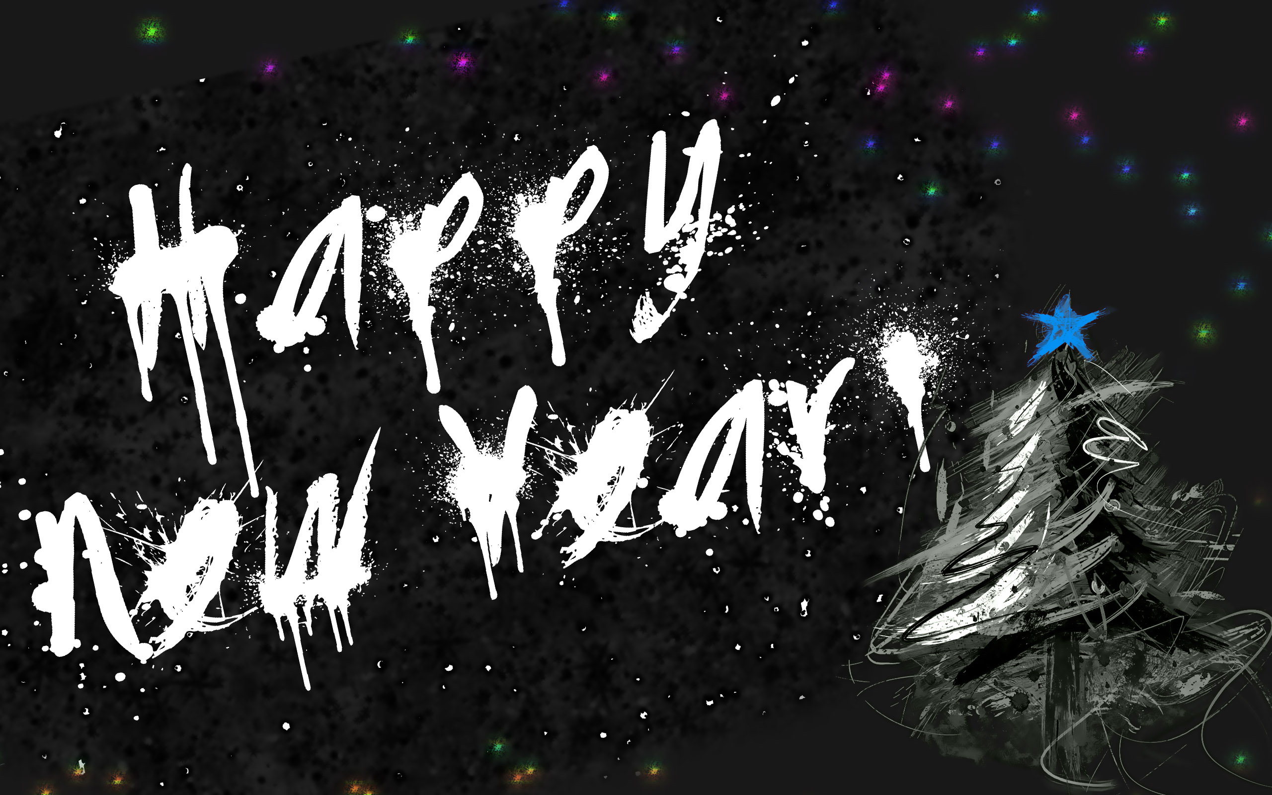 Обои рисунок, новый год, елка, поздравление, figure, new year, tree, congratulations разрешение 2560x1600 Загрузить