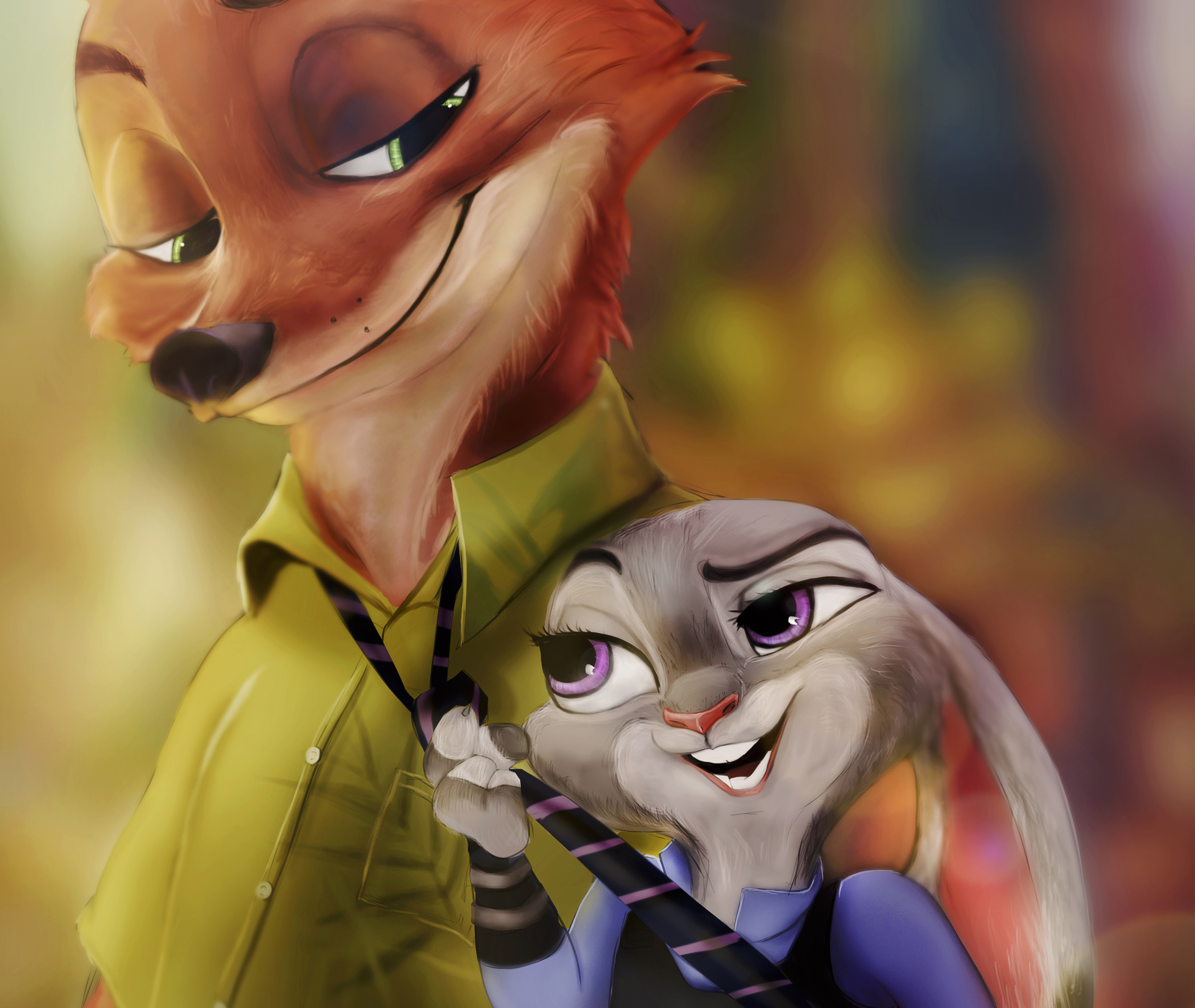 Обои арт, zootopia, judy hopps, nick wilde, зверополис, art, zeropolis разрешение 2750x2319 Загрузить