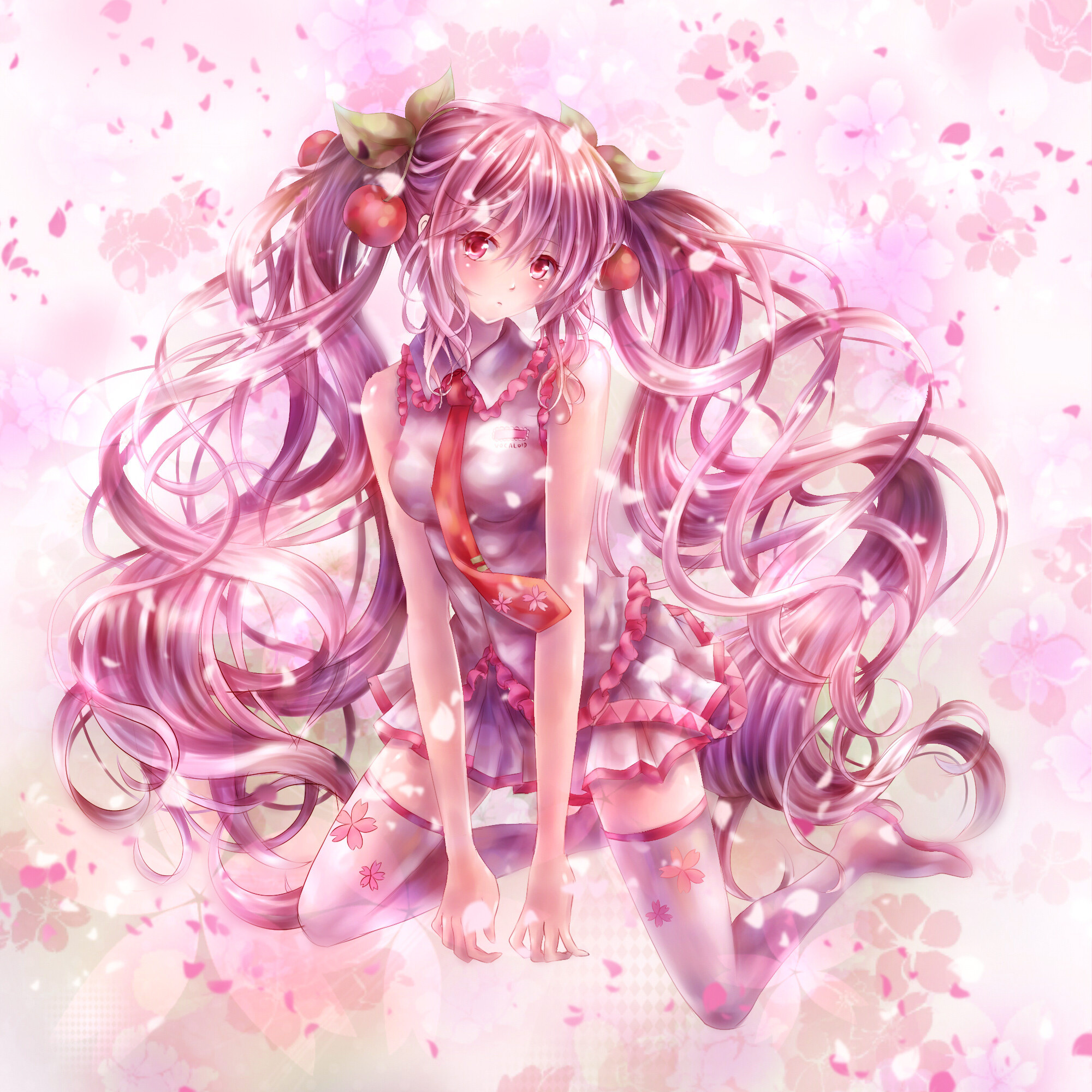 Обои арт, девушка, вокалоид, сакура, sakura miku, tandolcedeco, art, girl, vocaloid, sakura разрешение 2000x2000 Загрузить