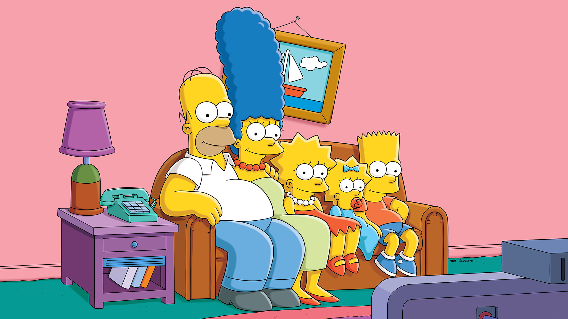 Обои диван, симпсоны, sofa, the simpsons разрешение 1920x1080 Загрузить