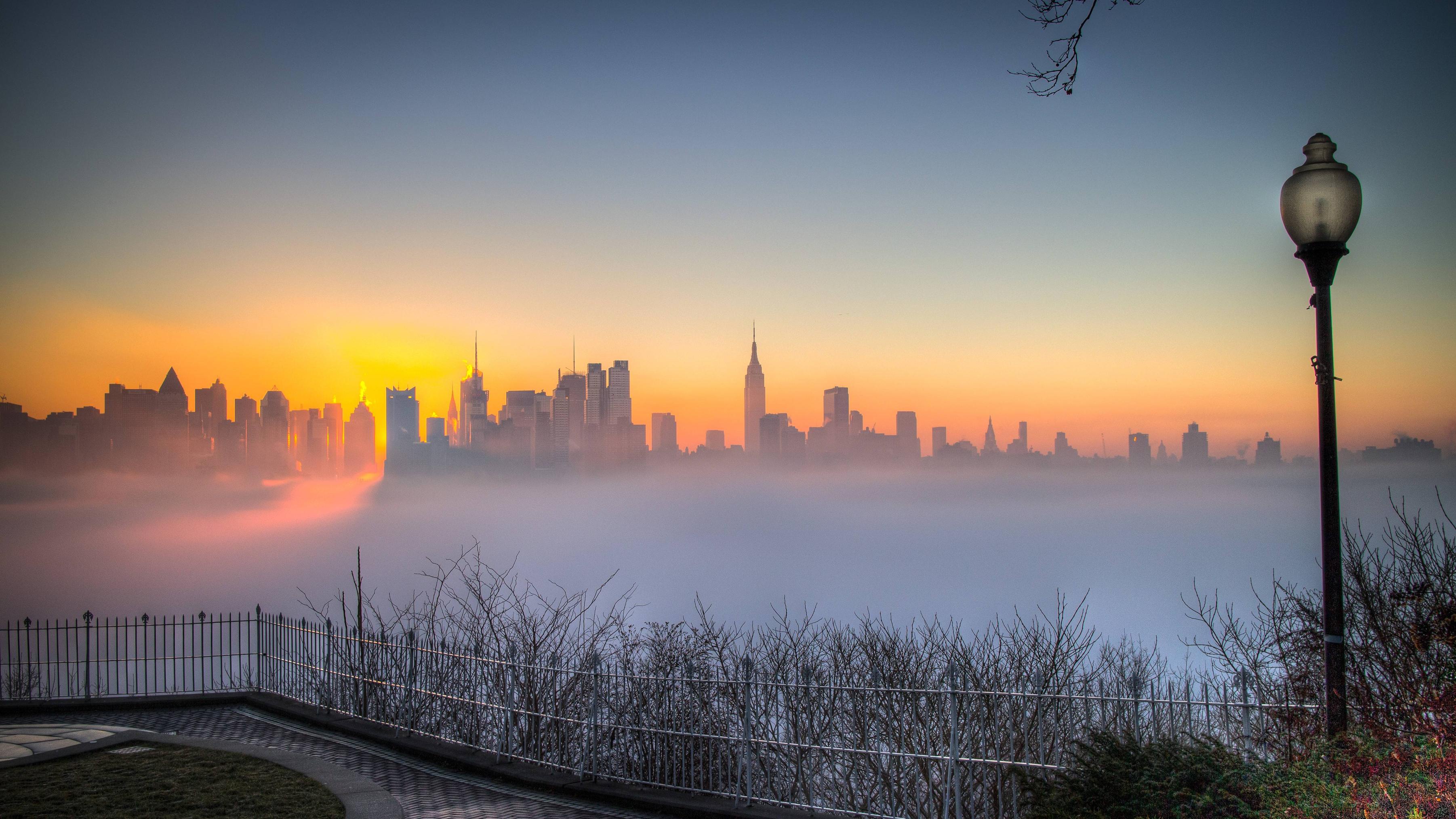 Обои утро, туман, город, сша, манхеттен, morning, fog, the city, usa, manhattan разрешение 3604x2027 Загрузить