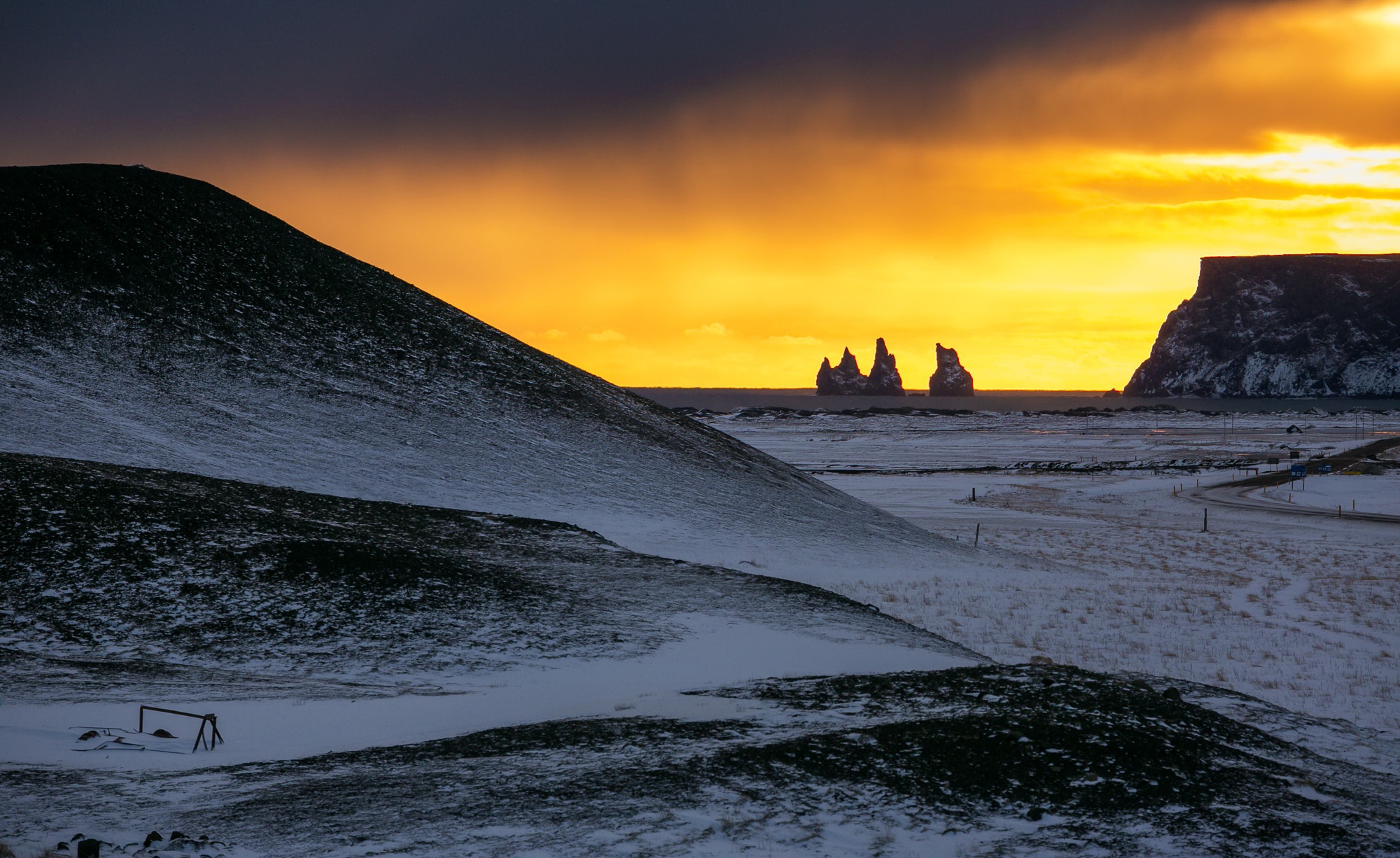 Обои берег, закат, iceland., shore, sunset разрешение 2000x1226 Загрузить