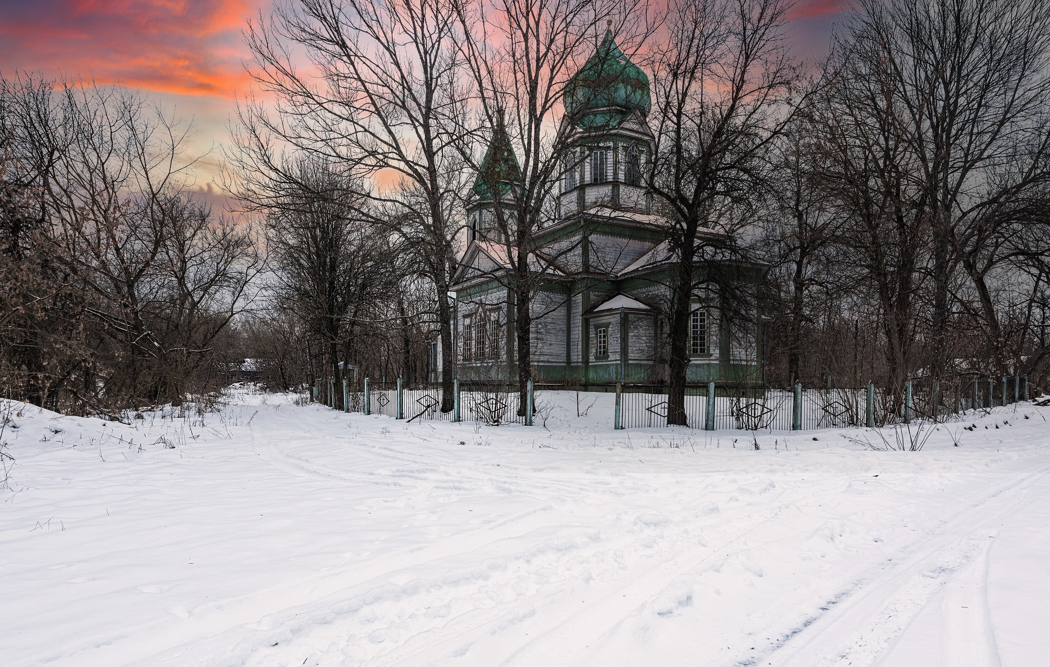 Обои храм, закат, зима, temple, sunset, winter разрешение 2048x1300 Загрузить